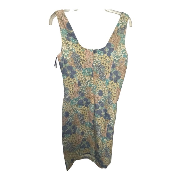 Newport News 100% Linen Blue and Cream Sheath Dress - Picture 2 of 5